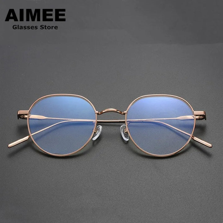 Aimee Women's Full Rim Round Titanium Eyeglasses 50138