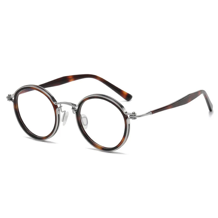 Black Mask Unisex Full Rim Round Titanium Eyeglasses BM-5862