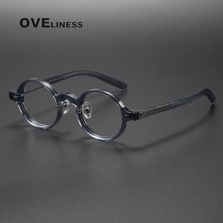 Oveliness Unisex Full Rim Round Acetate Eyeglasses V005 Full Rim Oveliness grey  