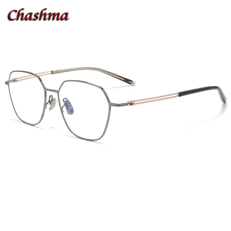 Chashma Ochki Women's Full Rim Flat Top Oval Titanium Eyeglasses 83124