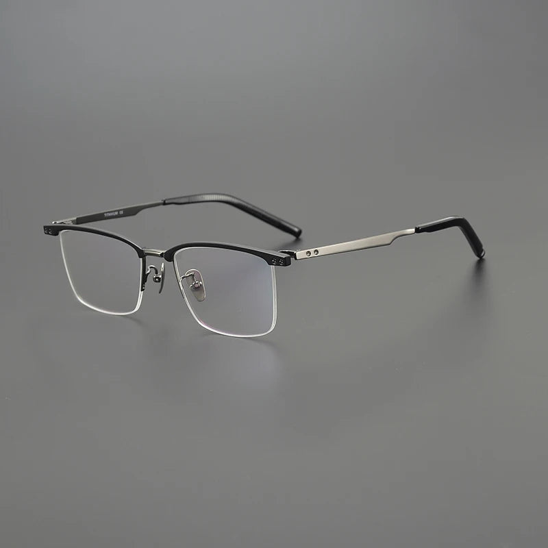 Black Mask Unisex Semi Rim Square Acetate Eyeglasses M875 Full Rim Black Mask Black-Gray  