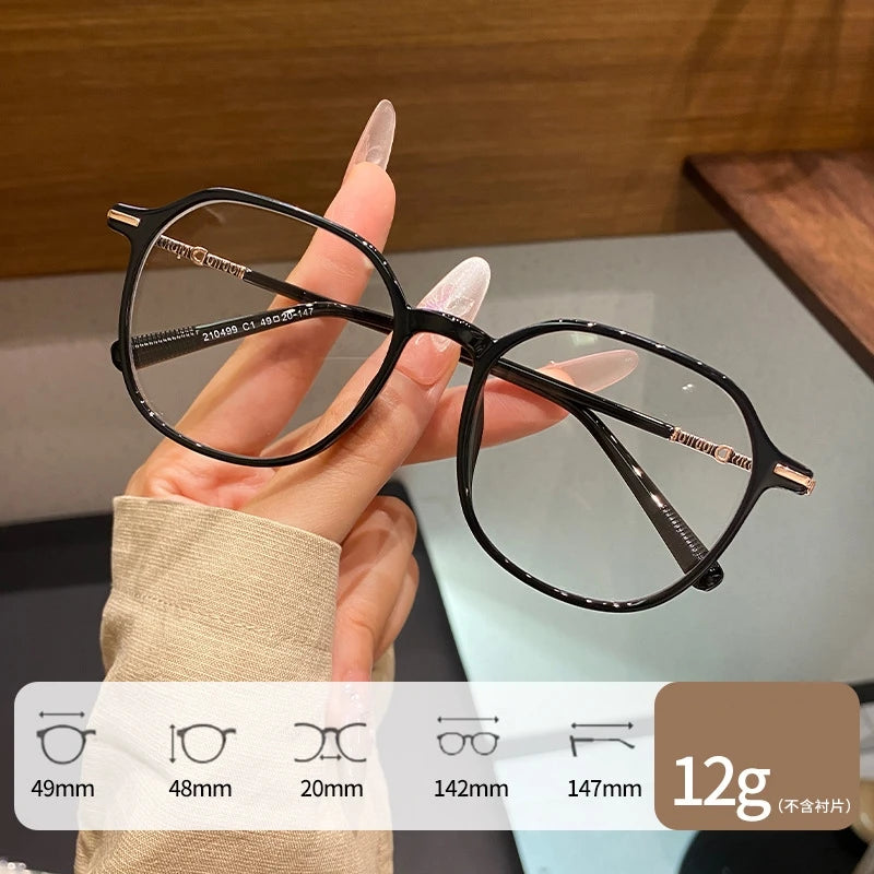 Yimaruili Unisex Full Rim Polygonal Tr 90 Alloy Eyeglasses 210499
