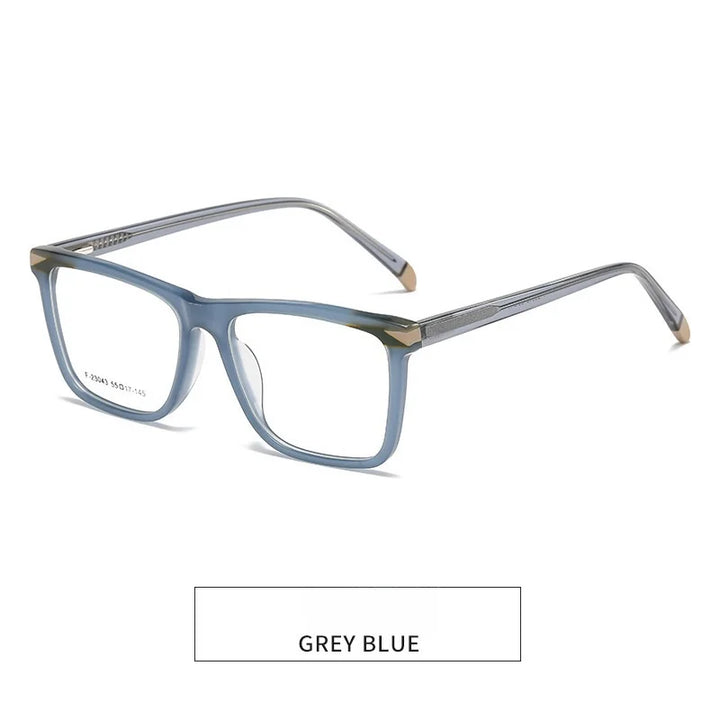 KatKani Men's Full Rim Square Acetate Eyeglasses F23043 Full Rim KatKani Eyeglasses Grey blue  