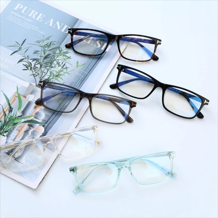 Yimaruili Unisex Full Rim Square Acetate Eyeglasses Y5584 Full Rim Yimaruili Eyeglasses   