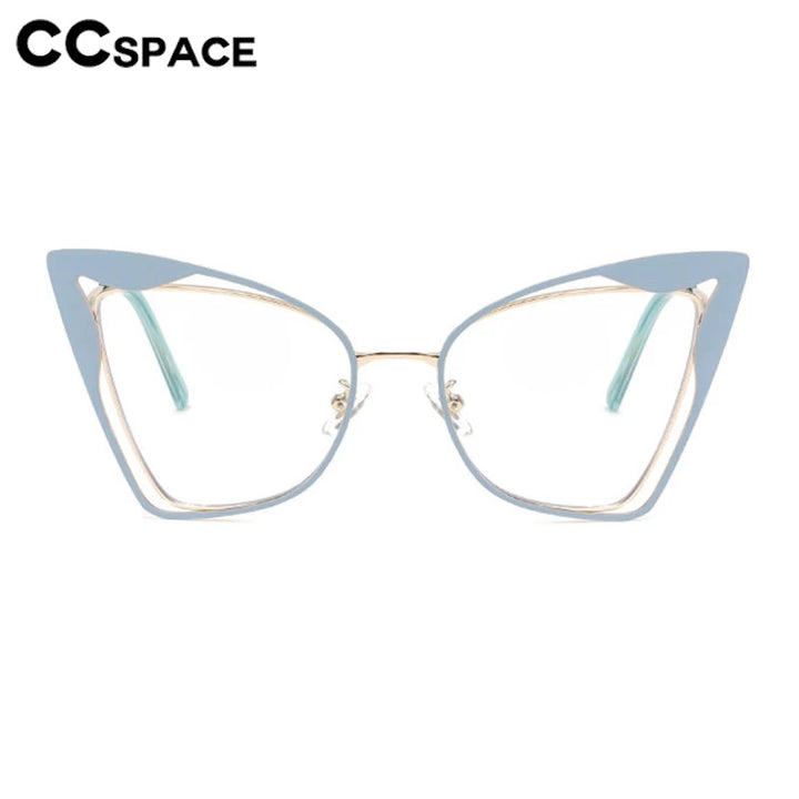 CCspace Women's Full Rim Oval Butterfly Alloy Eyeglasses 300867 Full Rim CCSpace   