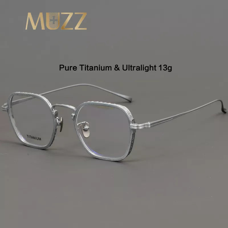 Muzz Unisex Full Rim Oversize Polygon Square Titanium Eyeglasses Kj531 Full Rim Muzz   
