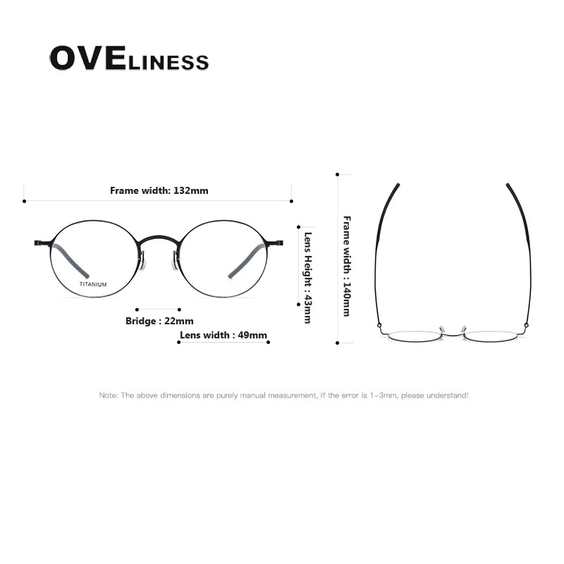 Oveliness Women's Full Rim Oval Round Titanium Eyeglasses 395504