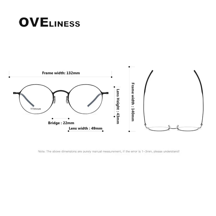 Oveliness Women's Full Rim Oval Round Titanium Eyeglasses 395504