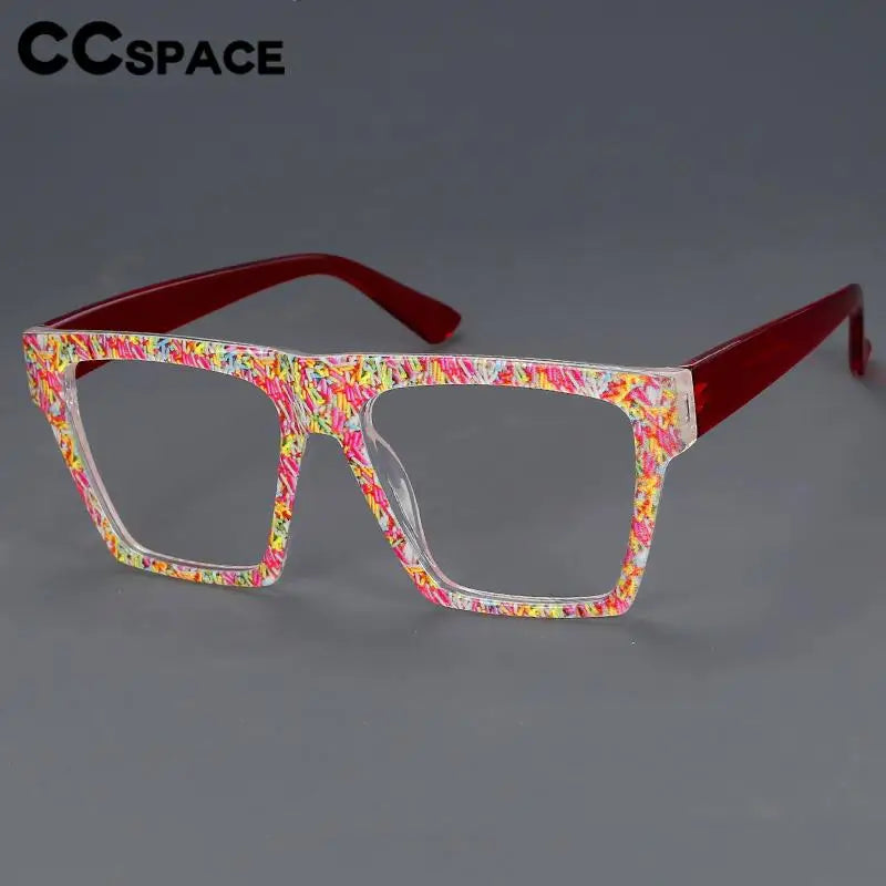 CCspace Women's Full Rim Plastic Large Square Reading Glasses R57093 Reading Glasses CCspace   