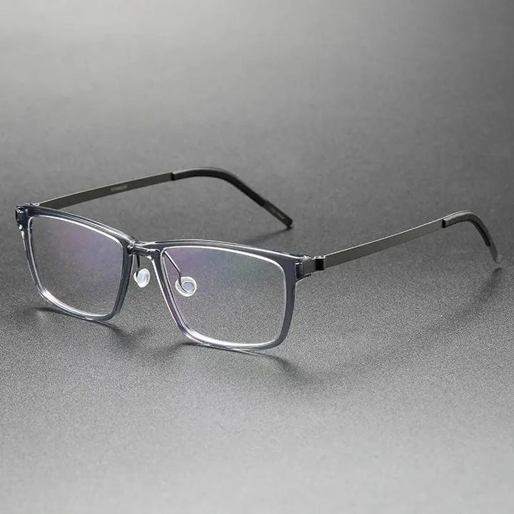 Aimee Unisex Full Rim Square Acetate Titanium Eyeglasses 481819 FuzWeb