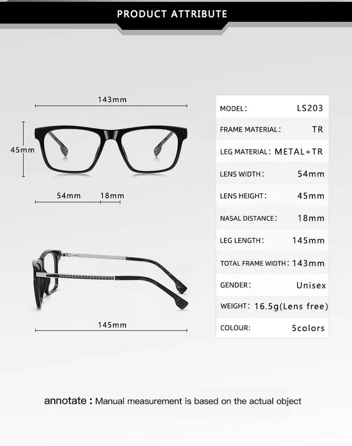 Vicky Unisex Full Rim Square Tr 90 Titanium Reading Glasses 97203