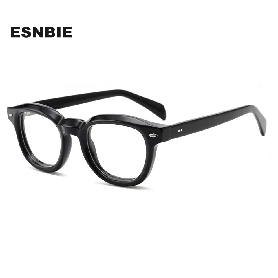 Esnbie Unisex Full Rim Round Acetate Eyeglasses SA216