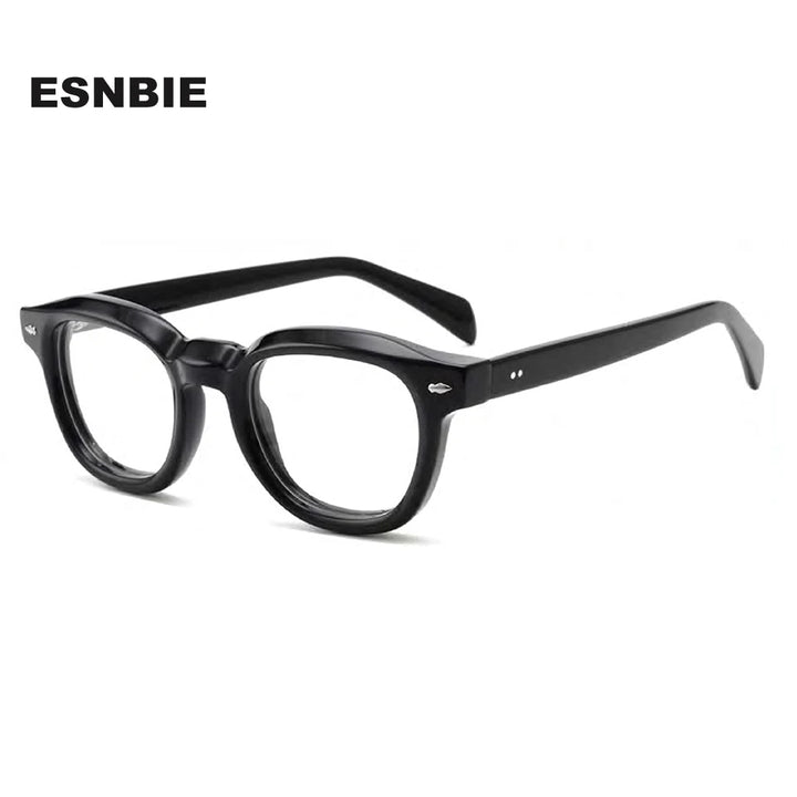 Esnbie Unisex Full Rim Round Acetate Eyeglasses SA216