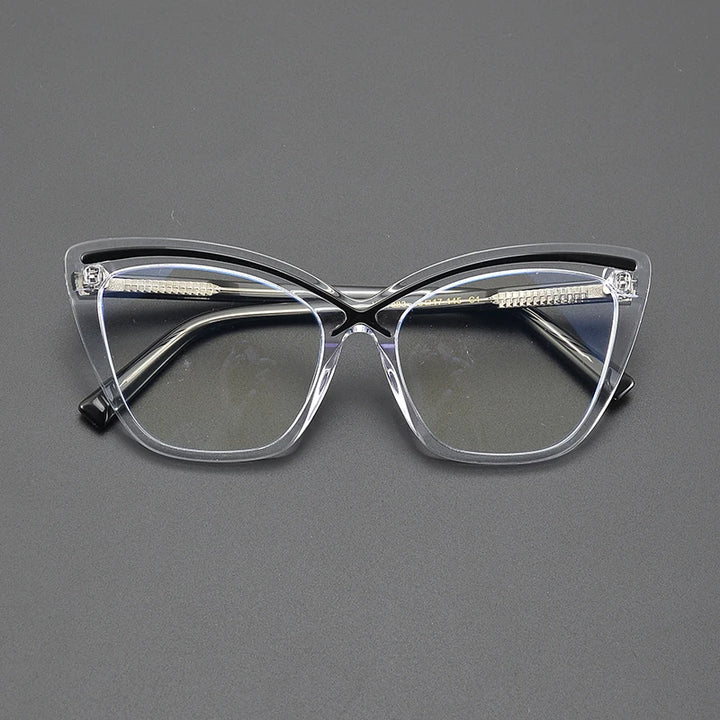 Nobler Unisex Full Rim Square Cat Eye Thick Acetate Eyeglasses T083 Full Rim Nobler C1  