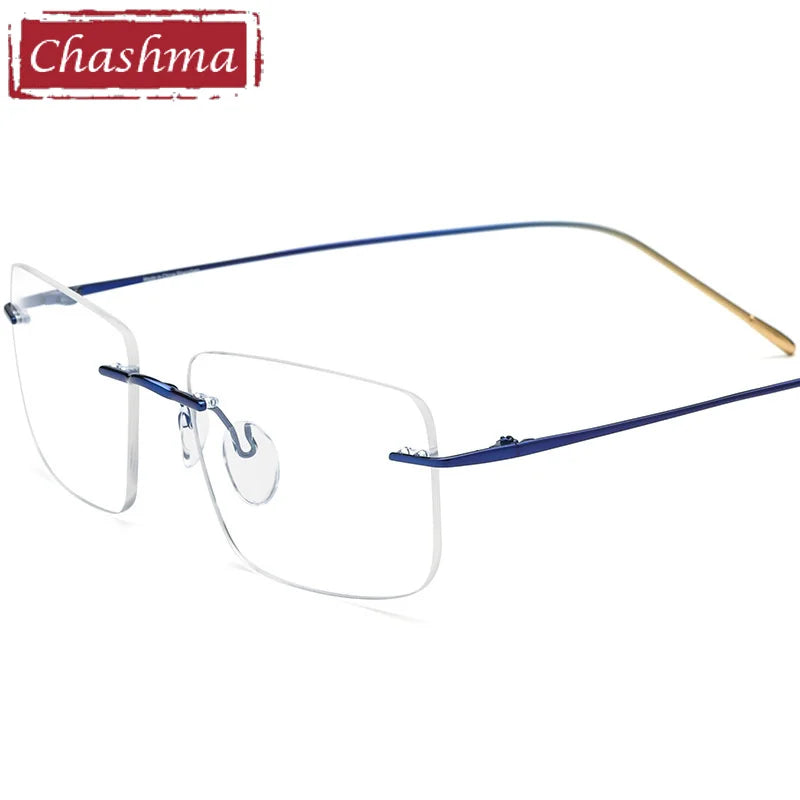 Chashma Unisex Rimless Square Titanium Eyeglasses 185870