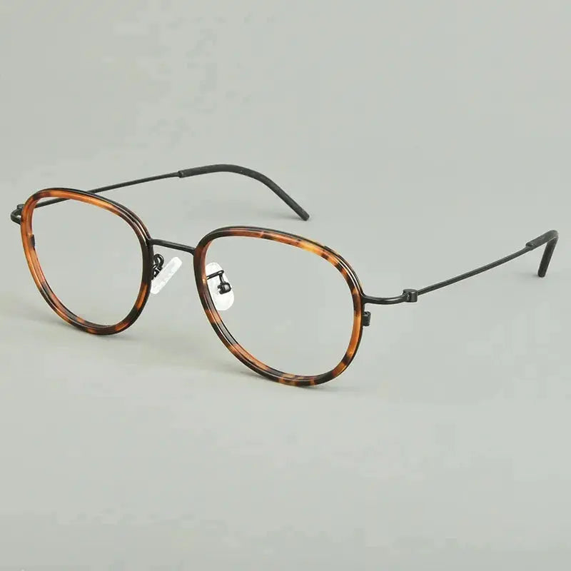 Aimee Unisex Full Rim Oval Round Acetate Titanium Eyeglasses 481505 FuzWeb