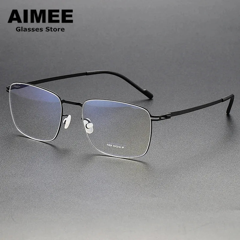 Aimee Women's Full Rim Square Stainless Steel Eyeglasses 9225 Full Rim Aimee Black  