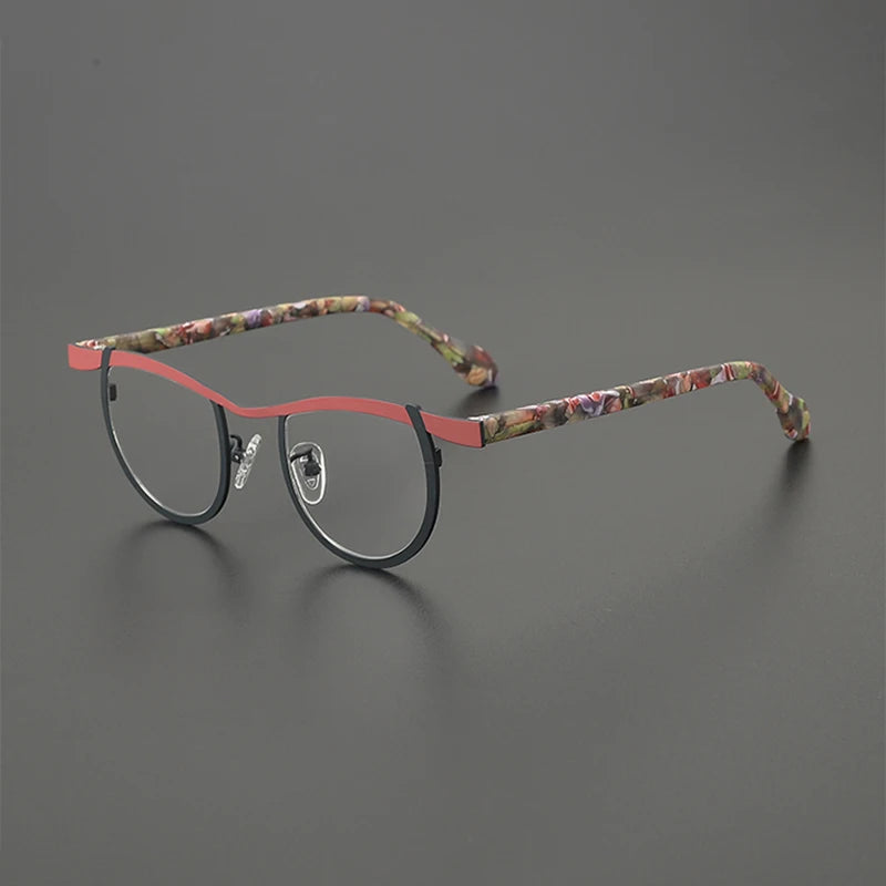Nobler Women's Full Rim Brow Line Cat Eye Titanium Eyeglasses 185884