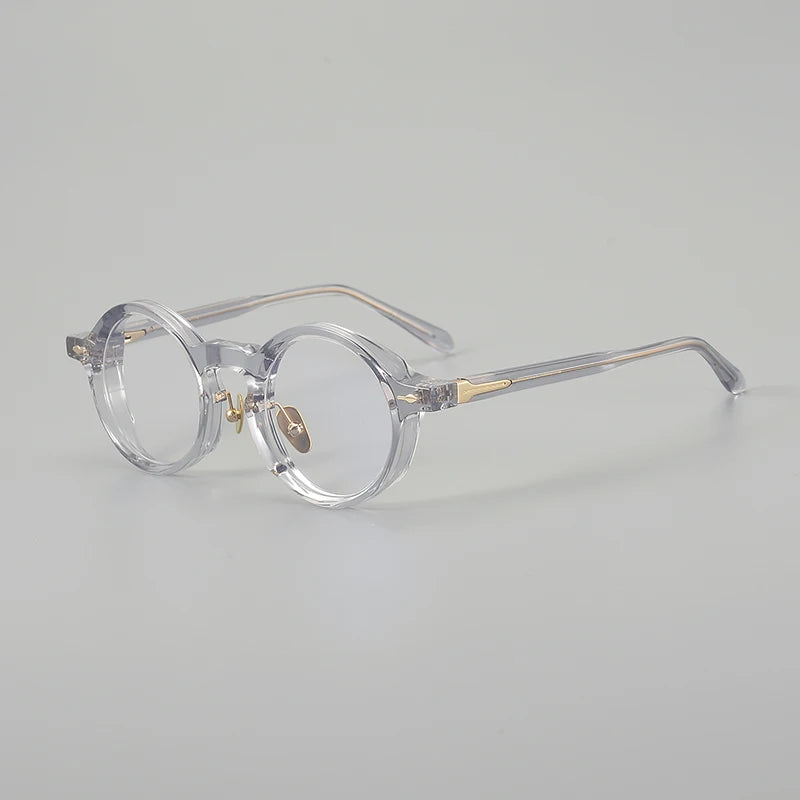 Aror Unisex Full Rim Round Thick Acetate Titanium Eyeglasses 396160