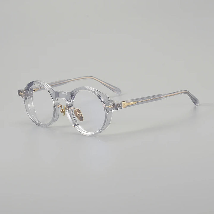 Aror Unisex Full Rim Round Thick Acetate Titanium Eyeglasses 396160