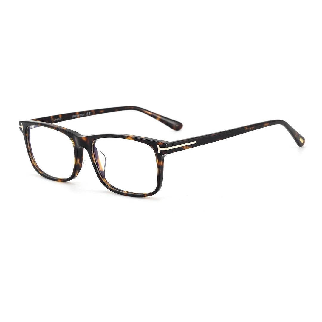 Yimaruili Unisex Full Rim Square Acetate Eyeglasses Y5584 Full Rim Yimaruili Eyeglasses Tortoiseshell  