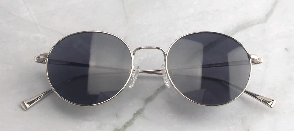 Esnbie Women's Full Rim Round Alloy Tac Polarized Sunglasses 471269