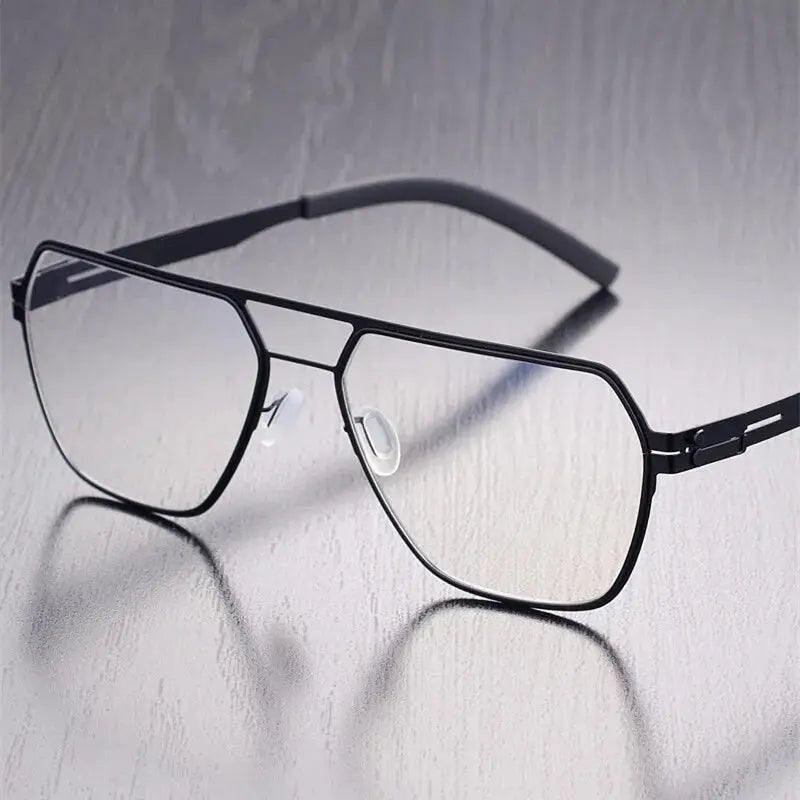 Aimee Full Rim 475918 Men’s Double Bridge Polygon Steel Frames FuzWeb