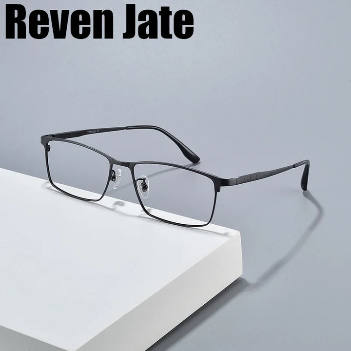 Reven Jate Unisex Full Rim Square Brow Line Titanium Eyeglasses 65035