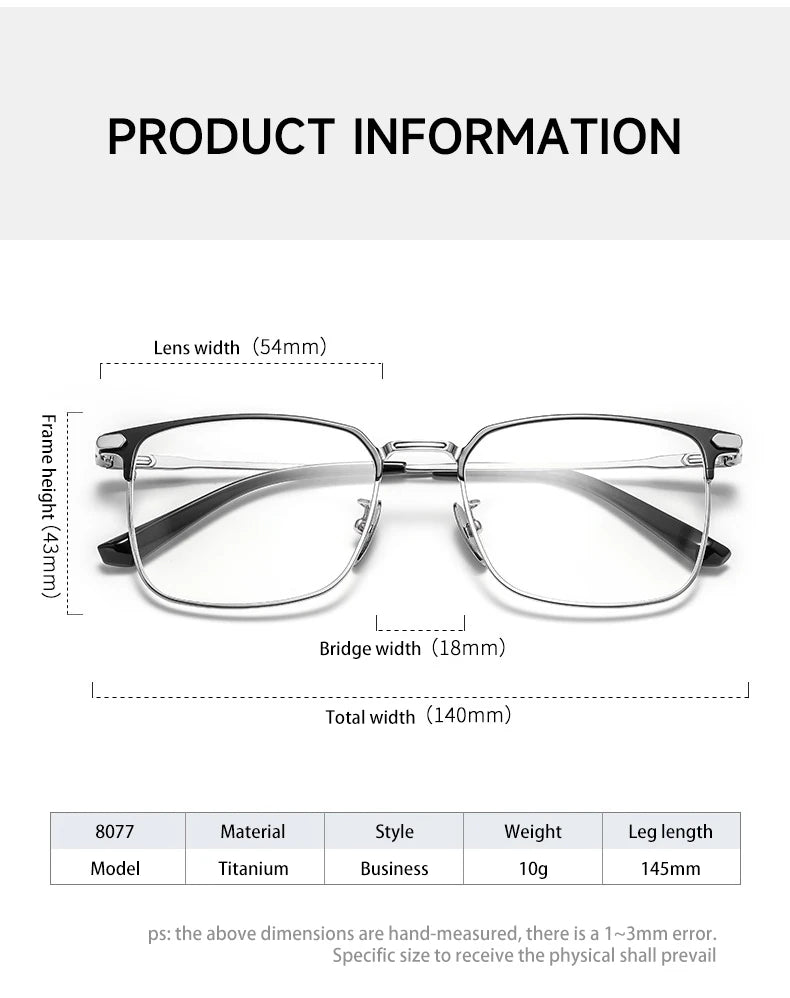 Vicky Unisex Full Rim Square Titanium Reading Glasses 80072