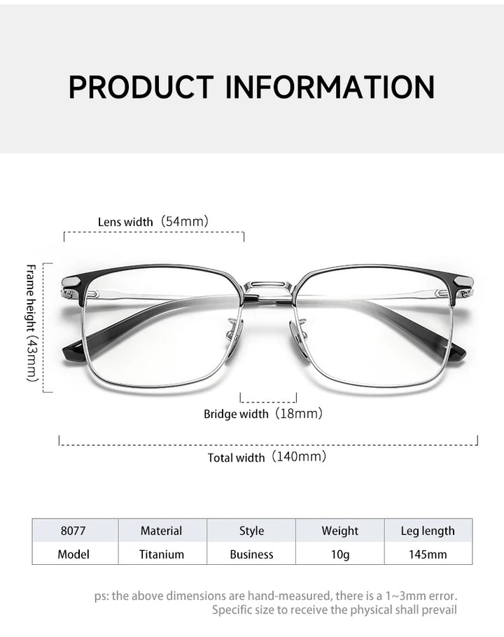 Vicky Unisex Full Rim Square Titanium Reading Glasses 80072