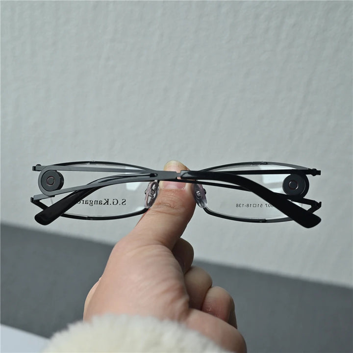 Cubojue Unisex Semi Rim Oval Rectangle Alloy Reading Glasses C607 Reading Glasses Cubojue   