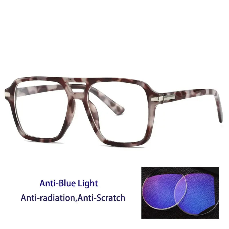 Kocolior 882200 Unisex Full Rim Square Double Bridge PC Frames FuzWeb