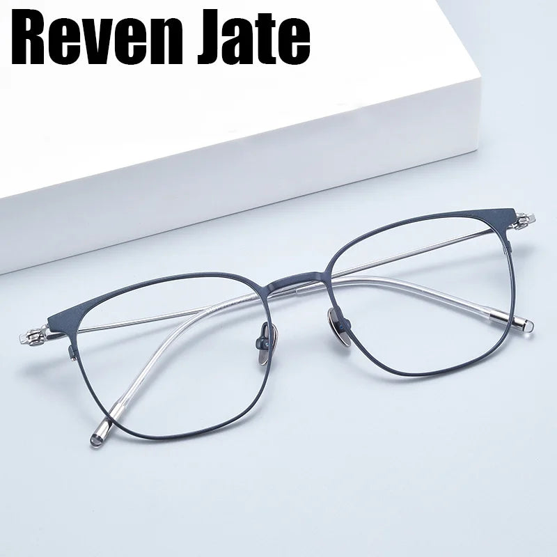 Reven Jate Women's Full Rim Square Titanium Tr 90 Eyeglasses 81514