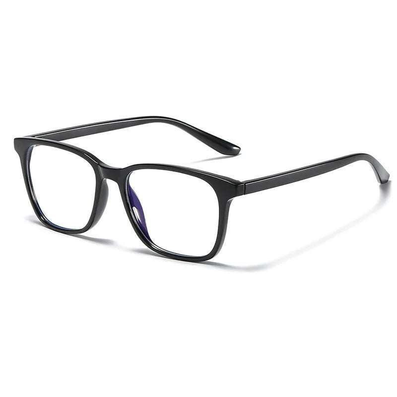 Brightzone Unisex Full Rim Square Tr 90 Titanium Eyeglasses 71421 Full Rim Brightzone Bright black