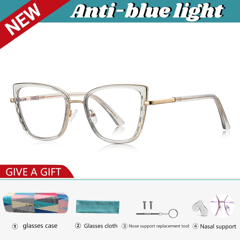 Vicky Women's Full Rim Butterfly Tr 90 Alloy Reading Glasses 43150
