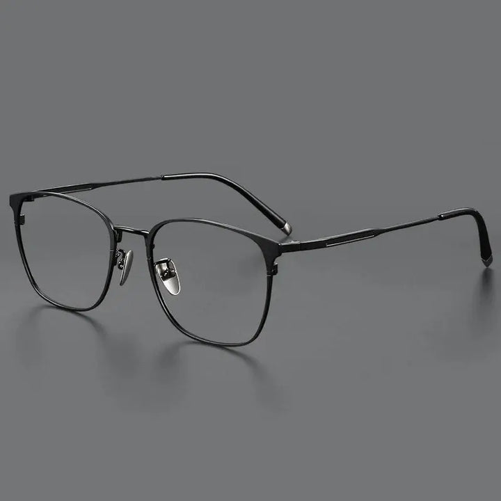 Hdcrafter Unisex Semi-Rimless Square Titanium Frames 997600 FuzWeb