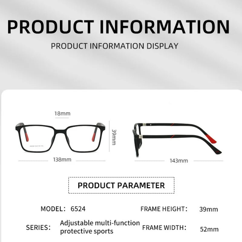 Xbora Unisex Full Rim Square Brow Line Tr 90 Alloy Eyeglasses 546524