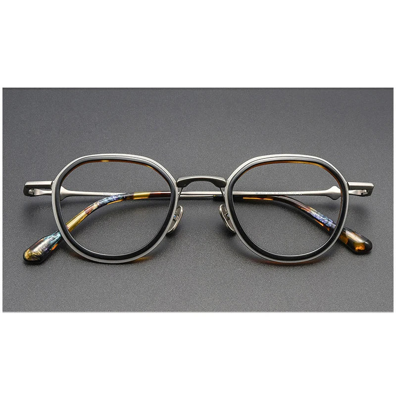 Muzz Women's Full Rim Round Square Acetate Titannium Eyeglasses 817810