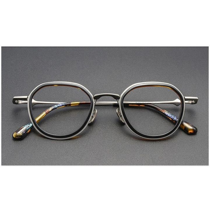 Muzz Women's Full Rim Round Square Acetate Titannium Eyeglasses 817810