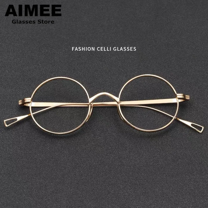 Aimee Unisex Full Rim Round Titanium Eyeglasses 111399 Full Rim Aimee   