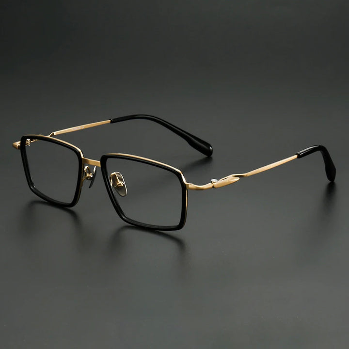 Muzz Men's Full Rim Big Square Titanium Acetate Eyeglasses 910061