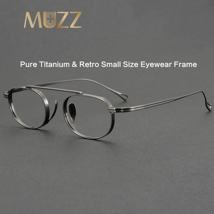 Muzz Unisex Full Rim Oval Square Titanium Eyeglasses 39504