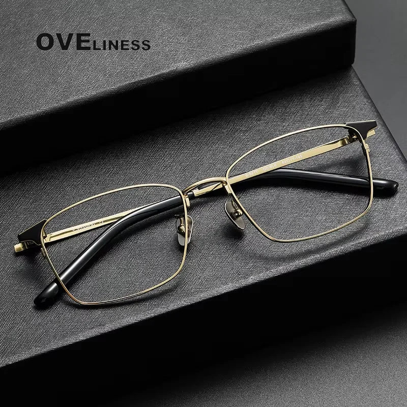 Oveliness Women's Full Rim Polygon Square Titanium Eyeglasses 74961 Full Rim Oveliness