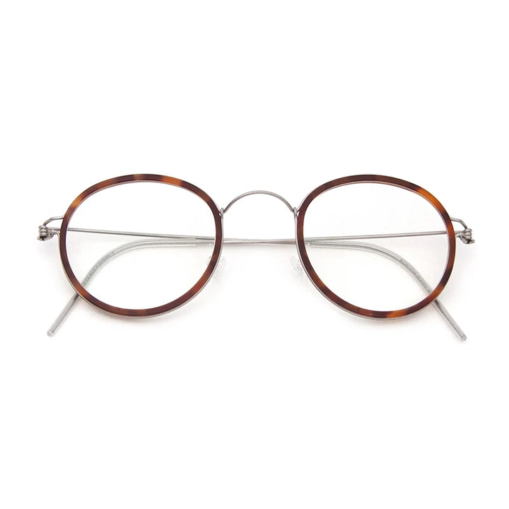 Bobbie Women's Full Rim Round Acetate Titanium Eyeglasses 224550