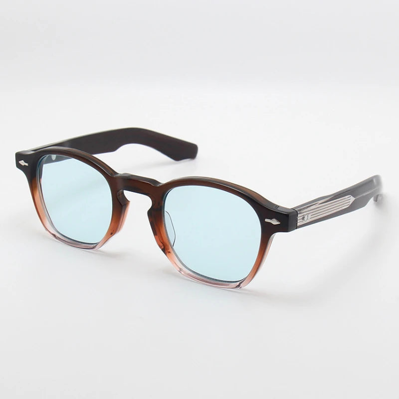 Black Mask Unisex Full Rim Square Acetate Polarized Sunglasses 44144