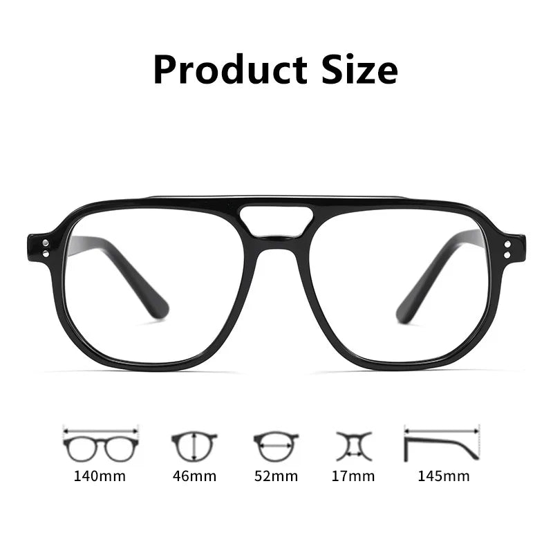 Xbora Unisex Full Rim Square Double Bridge Acetate Eyeglasses 741001