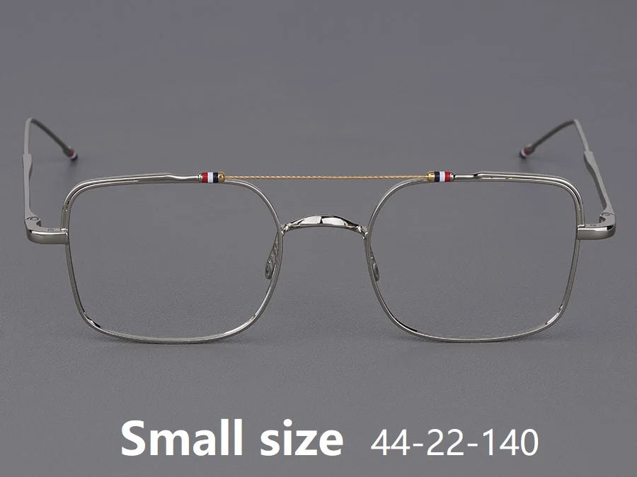 Bobbie Unisex Full Rim Square Double Bridge Titanium Eyeglasses 909909