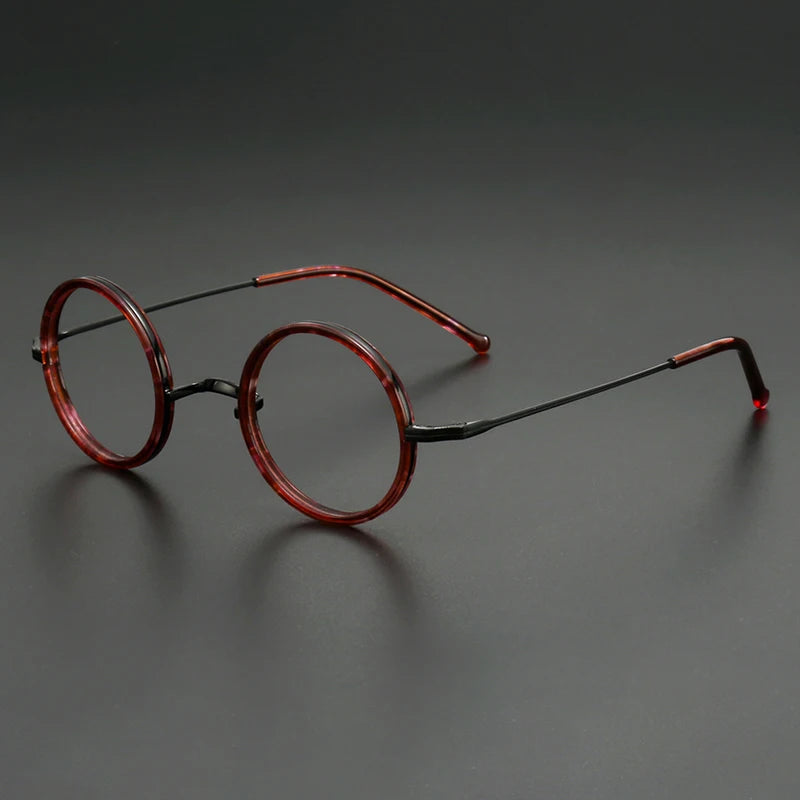 Aror Women's Full Rim Round Acetate Titanium Eyeglasses 689003