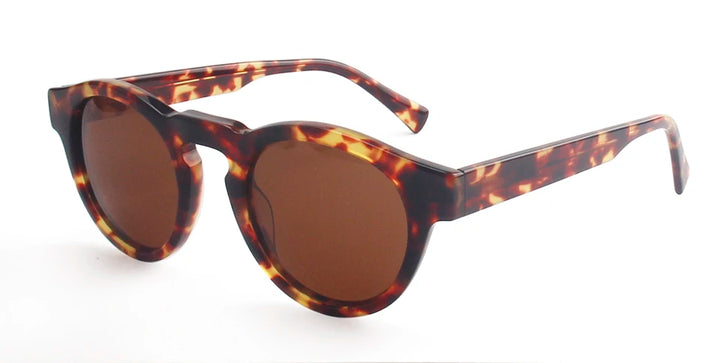 Esnbie Unisex Full Rim Oval Round Acetate Sunglasses 241001