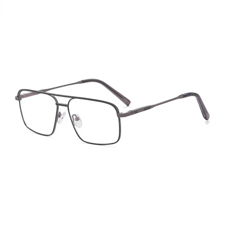 Ralferty Women's Full Rim Square Double Bridge Alloy Eyeglasses R91322 Full Rim Ralferty C3 Gray CHINA 